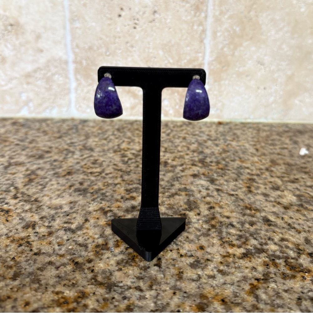 Purple Half Hoop Earrings